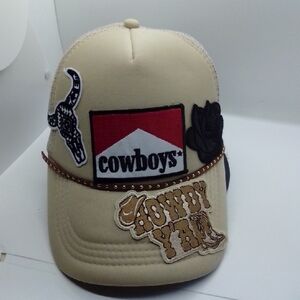 Hand Crafted Tan and Black Western Hat